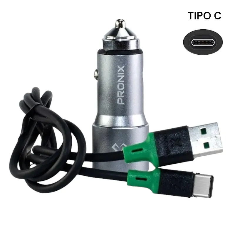 Miniatura 2 de Cargador Pronix Para Carro Cable Tipo C